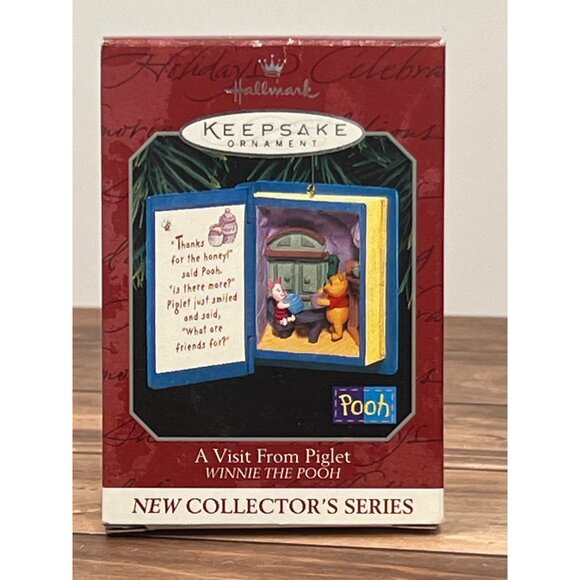1998 HALLMARK KEEPSAKE ORNAMENT QXD4086 A VISIT FROM PIGLET WINNIE THE POOH - Picture 2 of 10